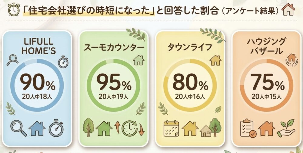 4つのサービスとも時短効果が75%以上と、高めであることがわかった。