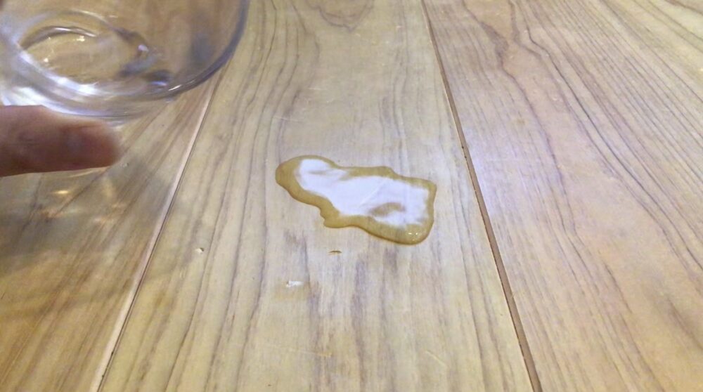 水をかけた直後